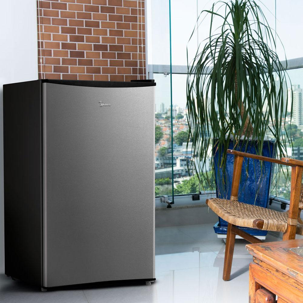 Miniatura Frigobar 93 Litros Preto Porta Inox Midea Mrc10B2-X 220V