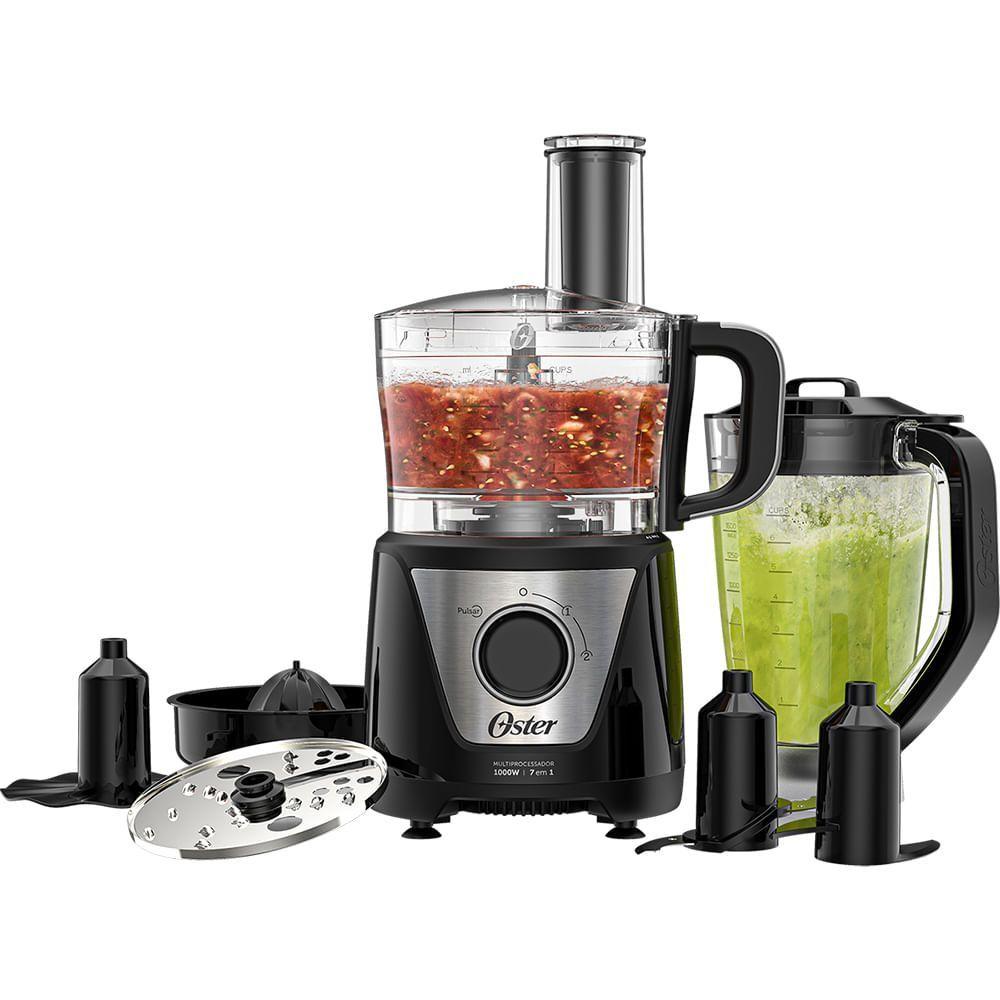 Miniatura Multiprocessador De Alimentos Black 7 Em 1 Oster 110V
