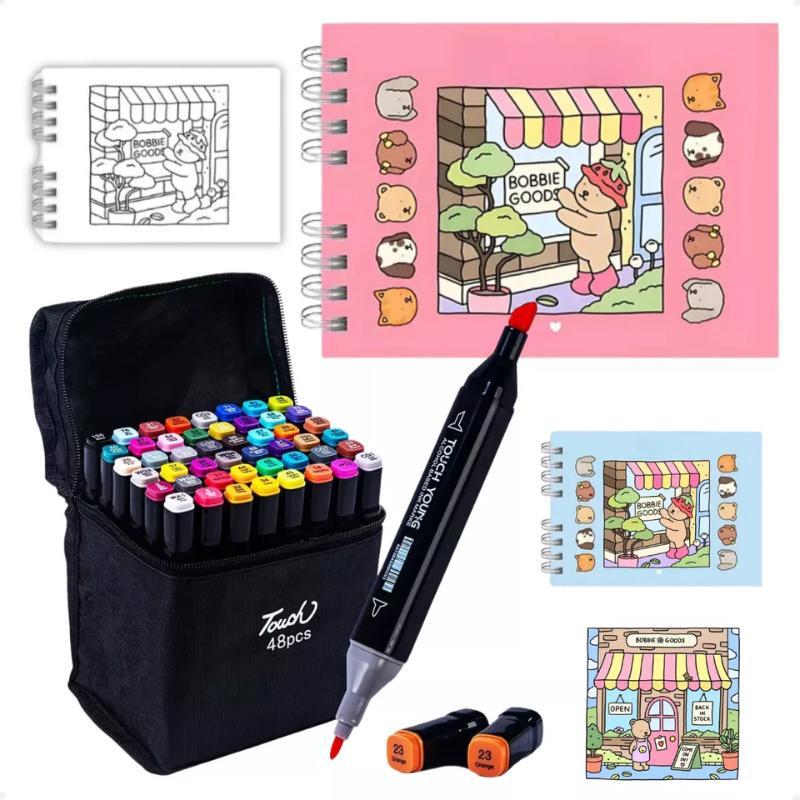 Miniatura Kit Colorir Bob Goods Livro Capa Dura 50 Páginas + Canetas