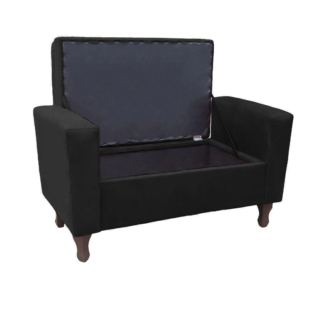 Miniatura Recamier Bau Rico 140x Suede Preto - Majú Decor