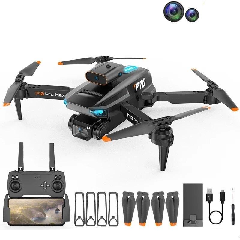 Miniatura P10 Pro Drone: Sensor Obstáculo, Dual Câmera Hd, Wifi