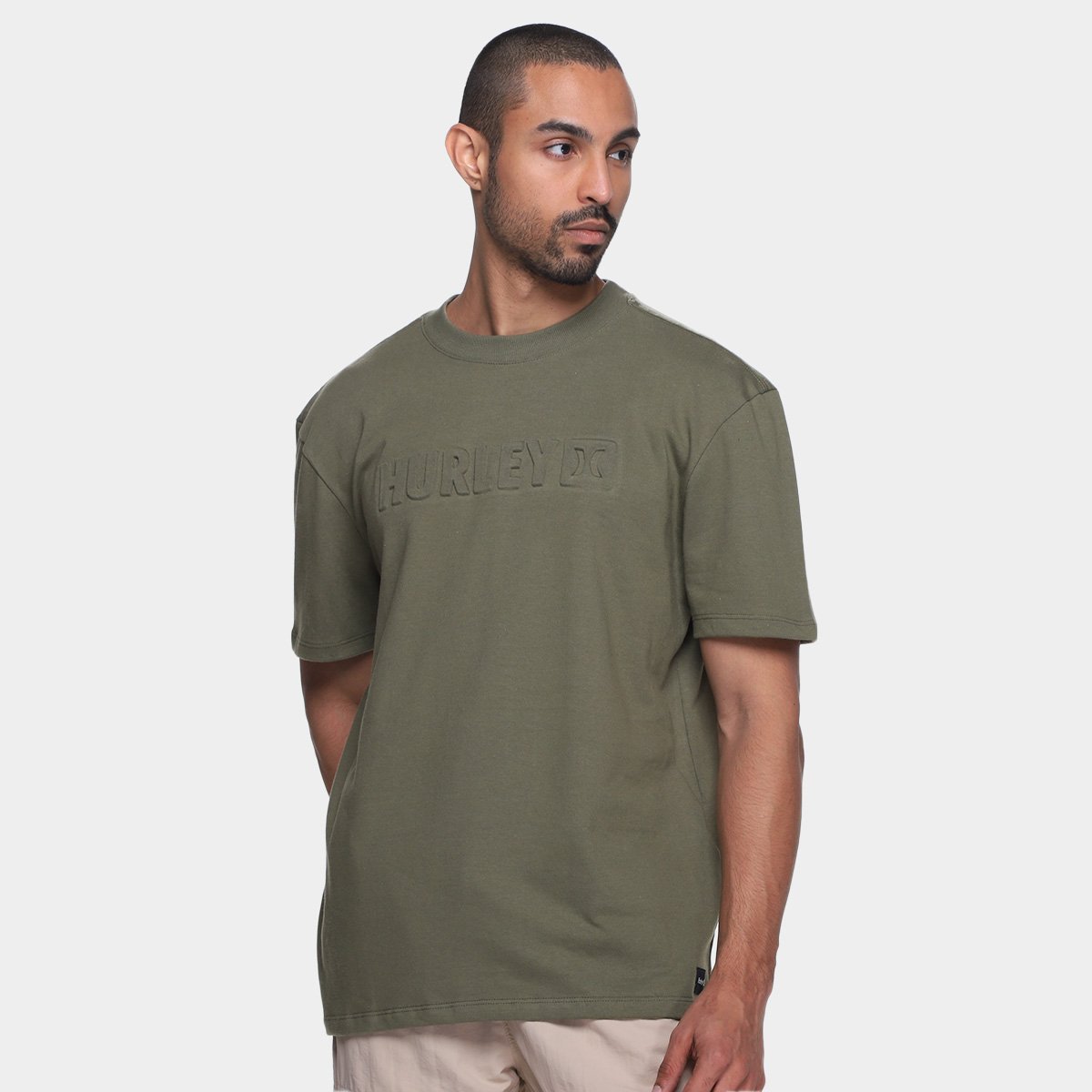 Miniatura Camiseta Hurley Esp Square Masculina Verde Militar - G
