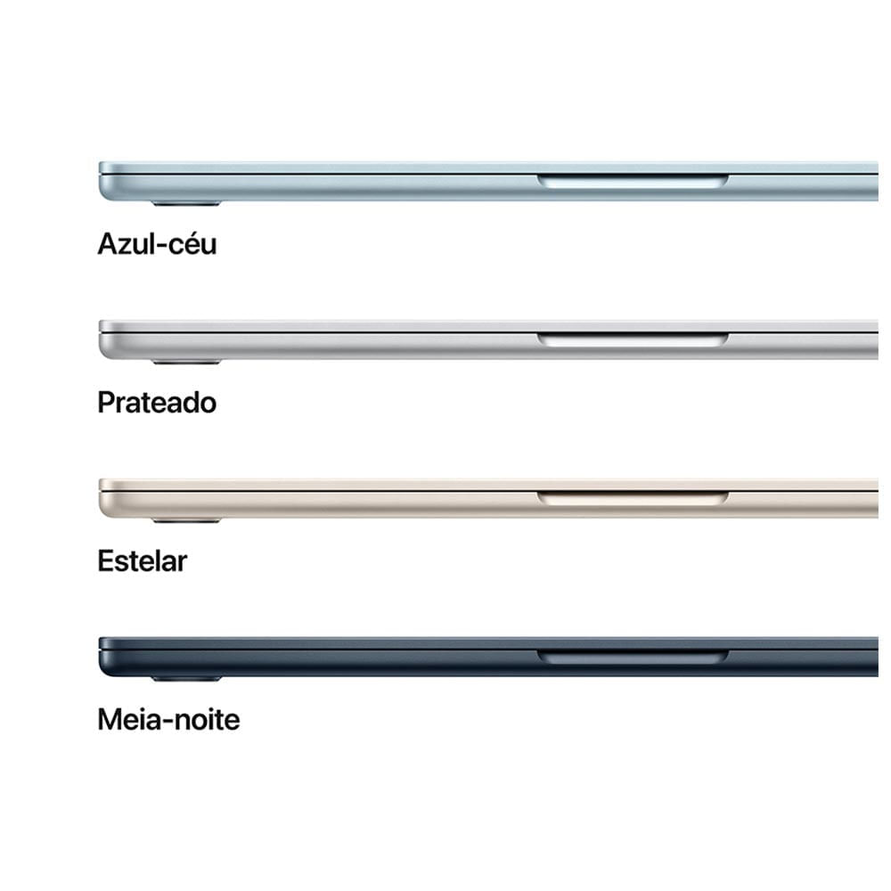 Notebook Apple MacBook Air 13,6" M4 (CPU de 10 núcleos, GPU de 10 núcleos, 24GB RAM, 512GB SSD) - Estelar Bivolt
