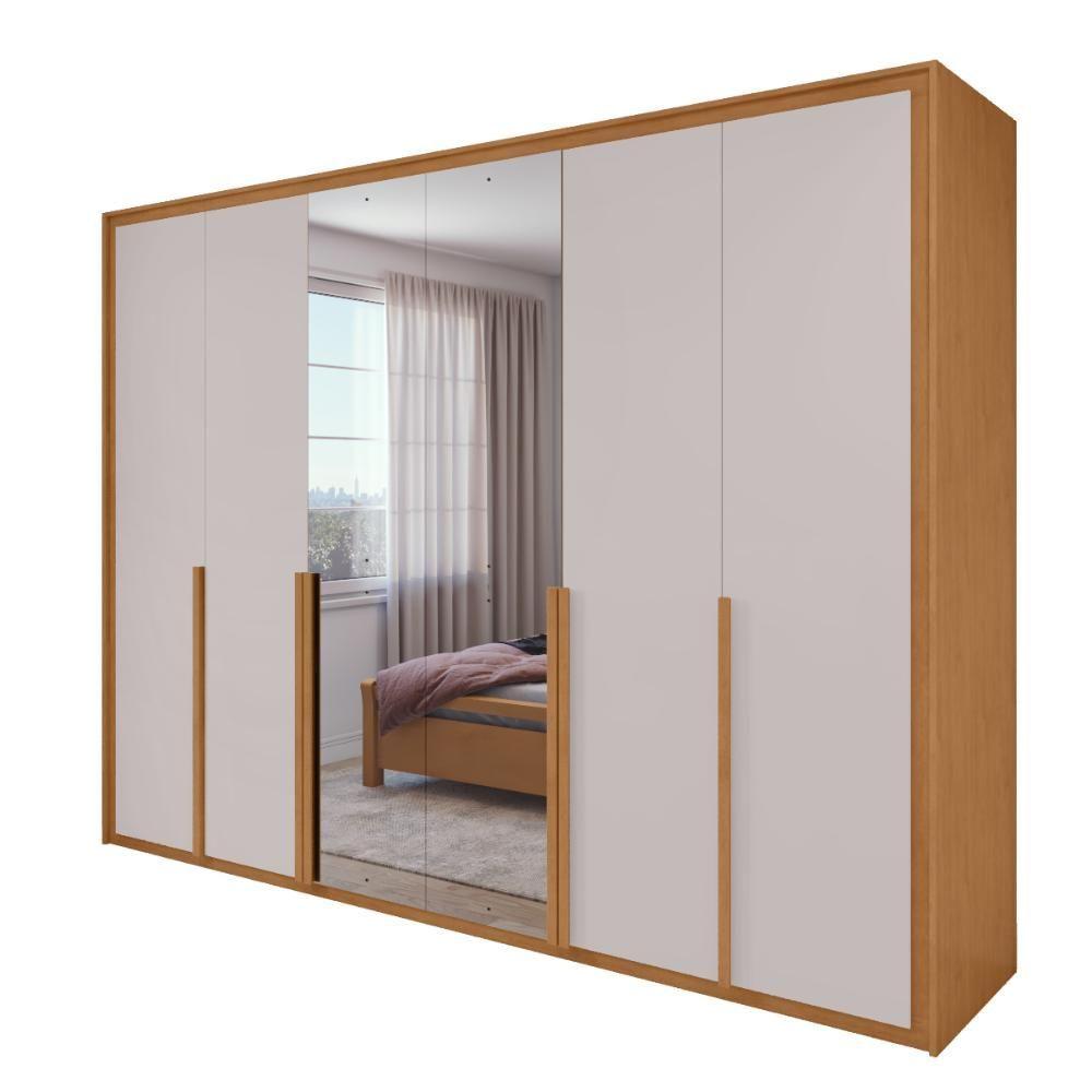 Miniatura Guarda Roupa 6 Portas Easy Space Amendoa Clean/off White