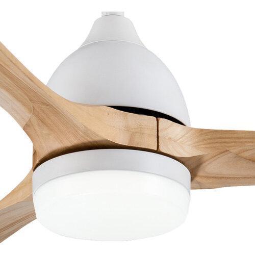 Miniatura Ventilador De Teto Madeira Com Controle E Led 127Cm Bivolt