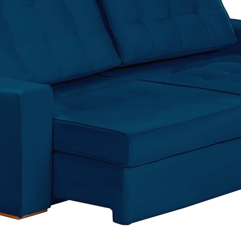 Sofá Curitiba Modular 3 Lugares 230cm Retrátil Reclinável Yescasa Azul