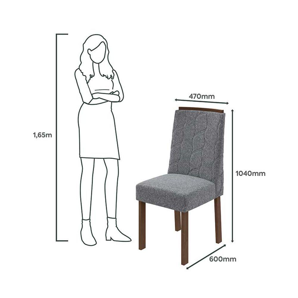 Miniatura Conjunto 2 Cadeiras Astrid Lopas Imbuia Clean/linho Cinza