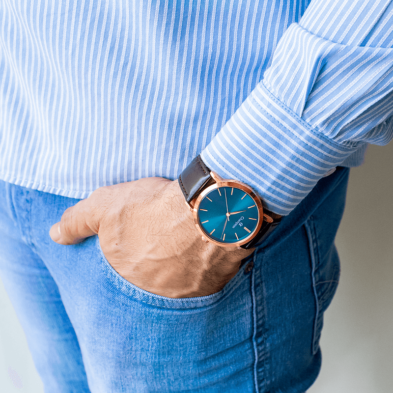 Miniatura Relógio Masculino Champion Analógico Couro Marrom CN20677A