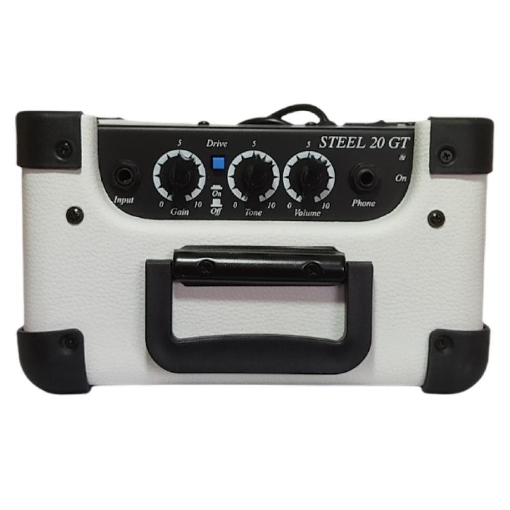 Miniatura Amplificador De Guitarra Cubo Steel 20Gt 6 Pol. 15W Branco