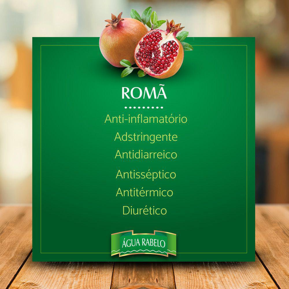 Miniatura Água Rabelo Tradicional Com Romã Kit 4 Uni. 500Ml Fitoterápico - Saúde - Kit - Cicatrizante - Água rabelo - Romã - 4 unidades