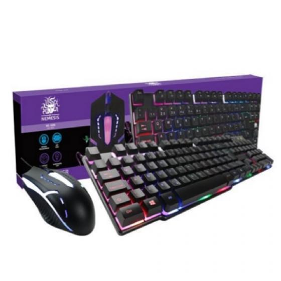 Miniatura Kit Teclado E Mouse Usb Gamer Com Led - Nemesis