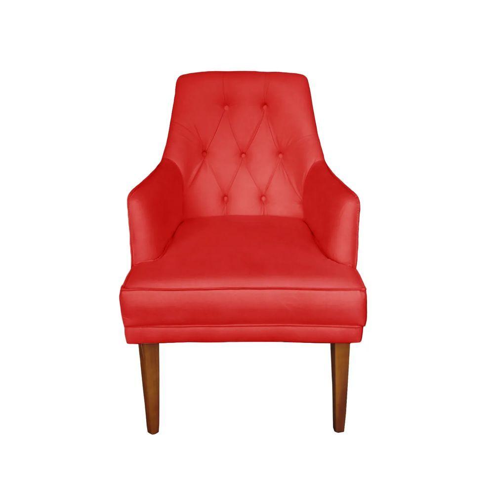 Miniatura Poltrona Bela Retro Para Sala Escritório Quarto Suede Vermelho - Majú Decor