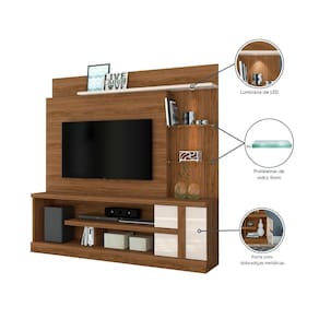 Estante Home 1,81 Madetec Alan para TV de até 55” Natural/Off White