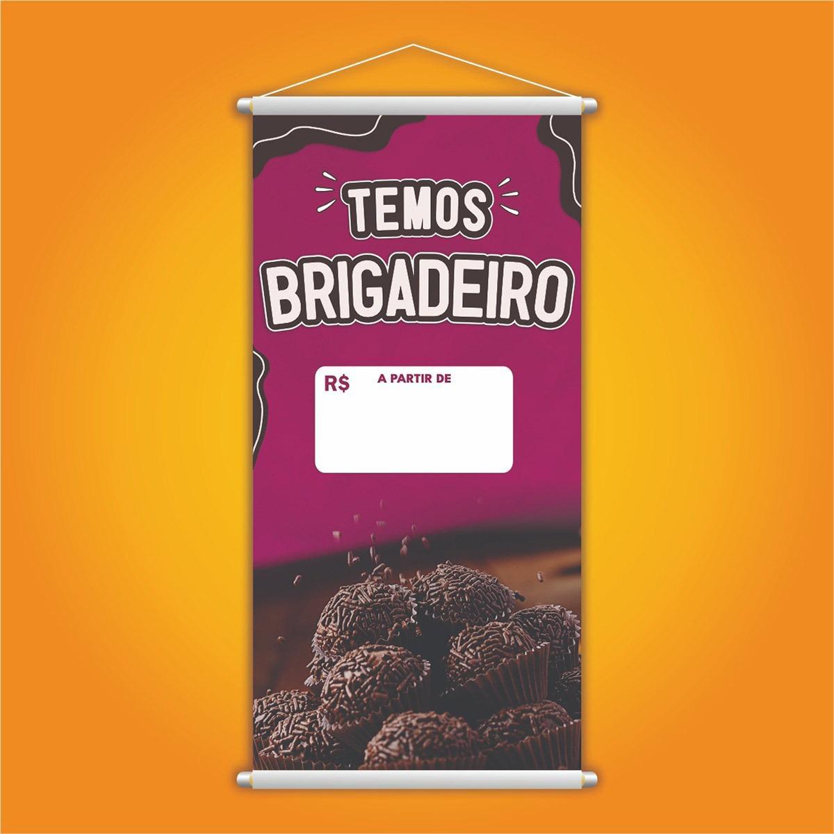 Banner Brigadeiro Doce Chocolate Confeitaria Lona 80X50Cm