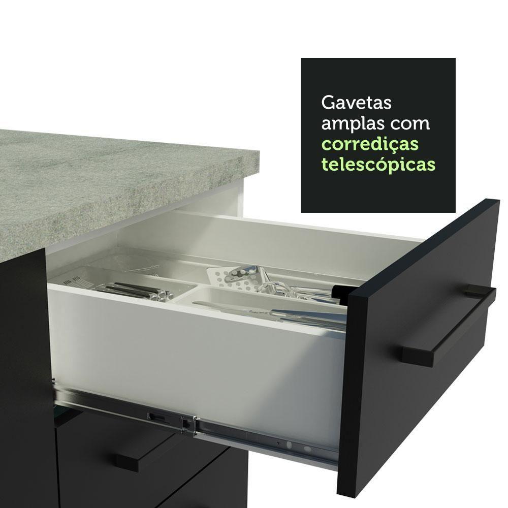 Armário De Cozinha Compacta 180cm Branco/preto Agata Madesa 09 Branco/preto
