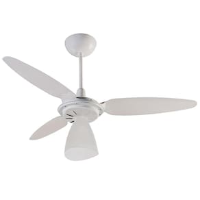 Miniatura Ventilador de Teto Ventisol Wind Light com Lustre e 3 Velocidades - Branco 110v