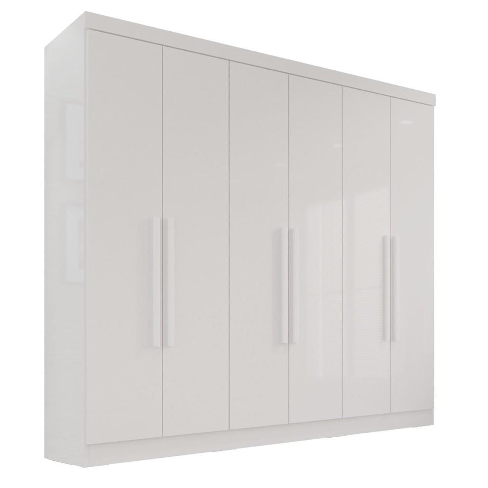 Miniatura Guarda-Roupa Casal 6 Portas 2 Gavetas França Branco