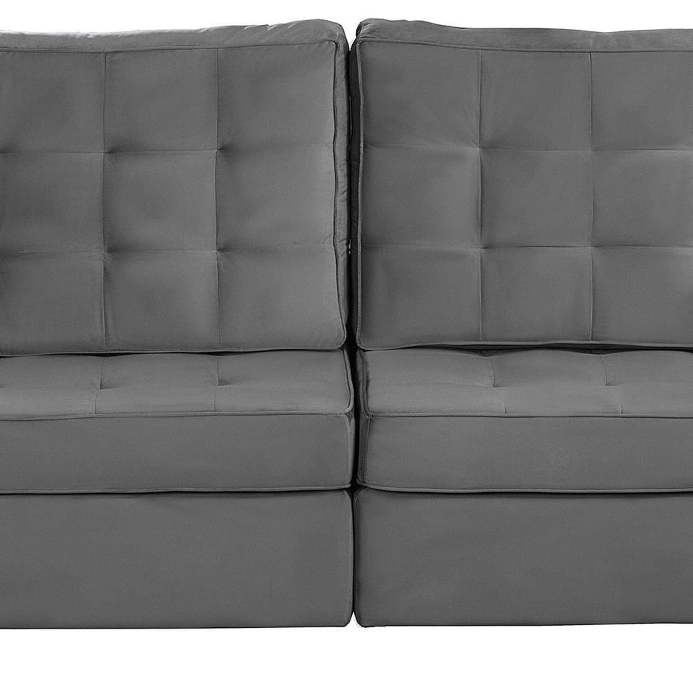 Sofá Curitiba Modular 3 Lugares 230cm Retrátil Reclinável Yescasa Cinza