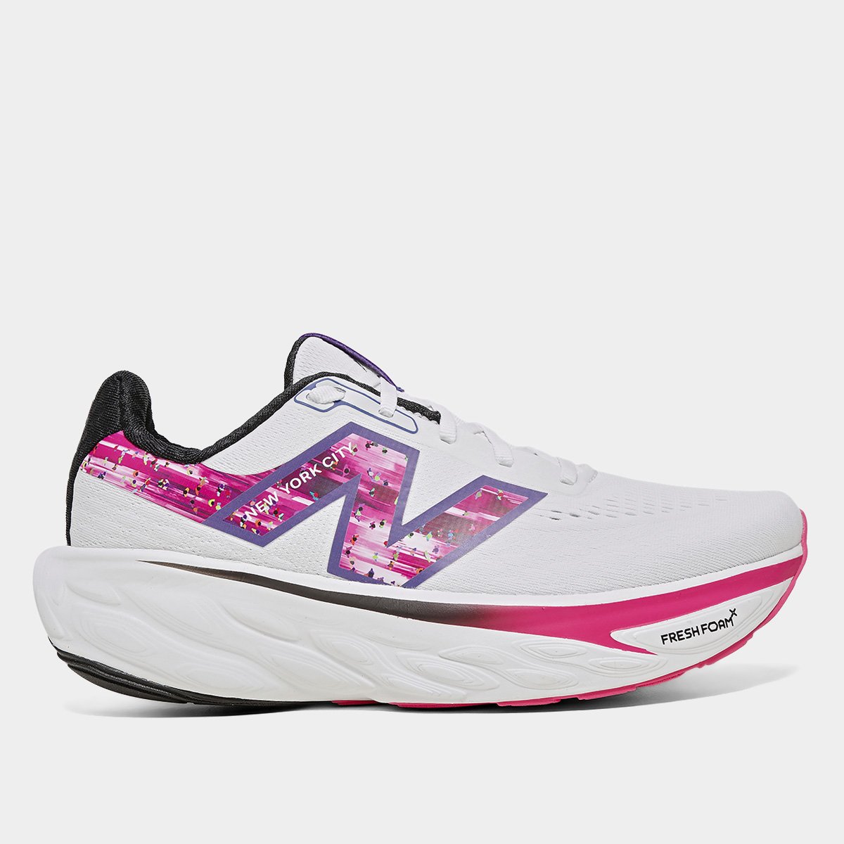Miniatura Tênis New Balance Fresh Foam X 1080 V14 Feminino Branco+Rosa - 34