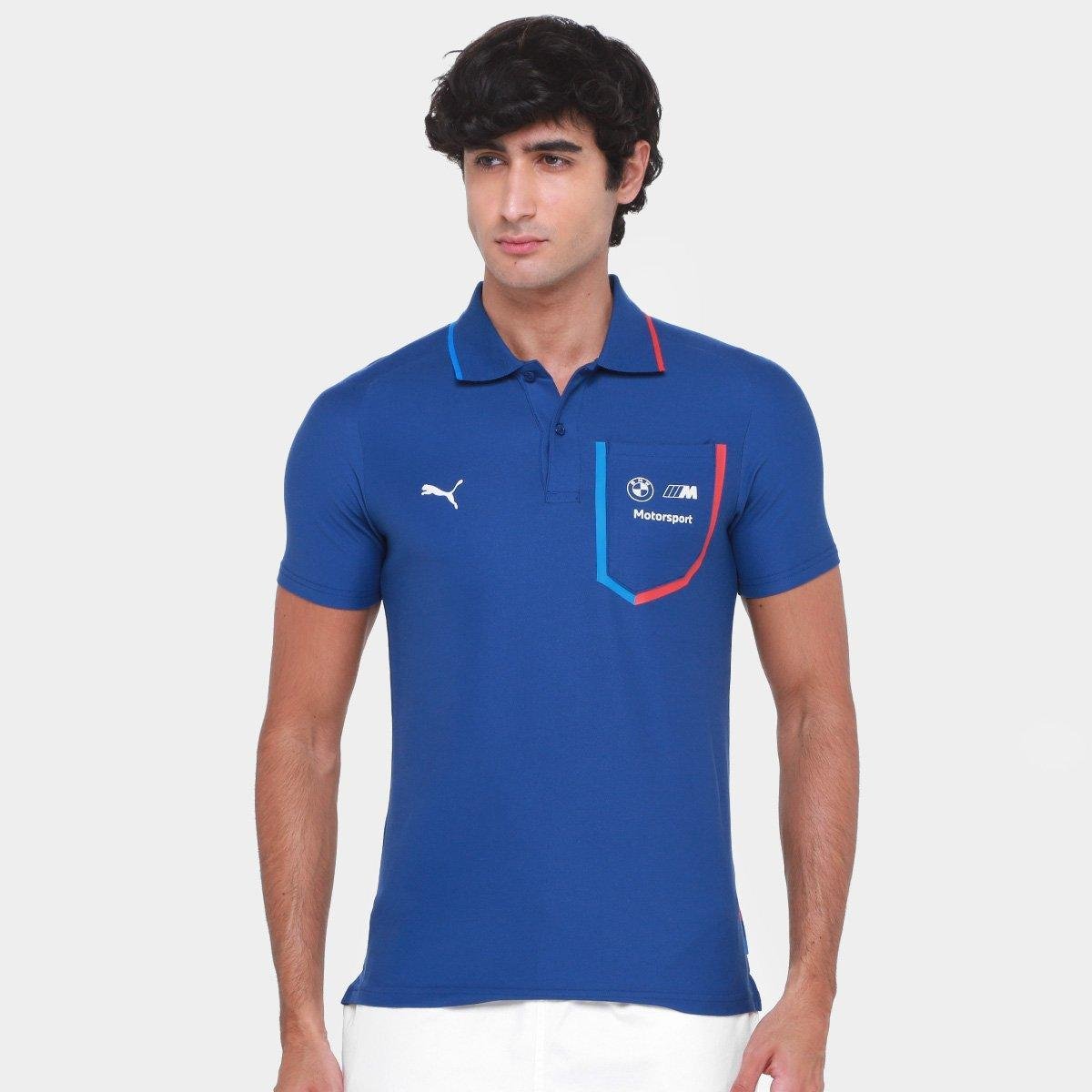 Miniatura Camisa Polo Puma BMW MMS Masculina Azul - G