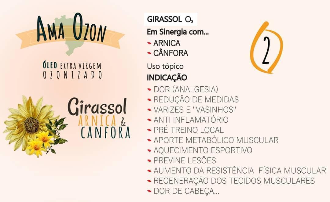 Miniatura Óleo Ozonizado Arnica E Canfora Óleo De Ozônio Girassol 50Ml