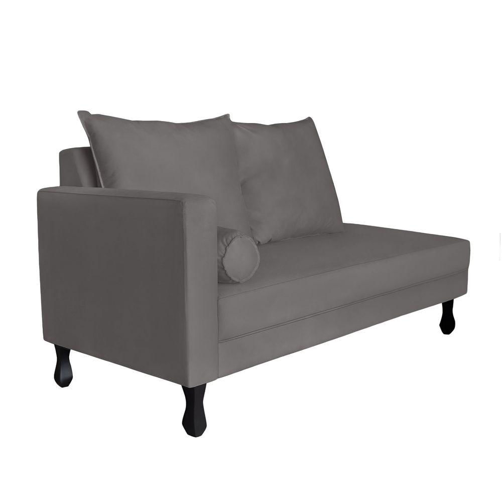 Miniatura Recamier Divã Dubai L/direito 1,60m Suede Cinza - Lares Decor