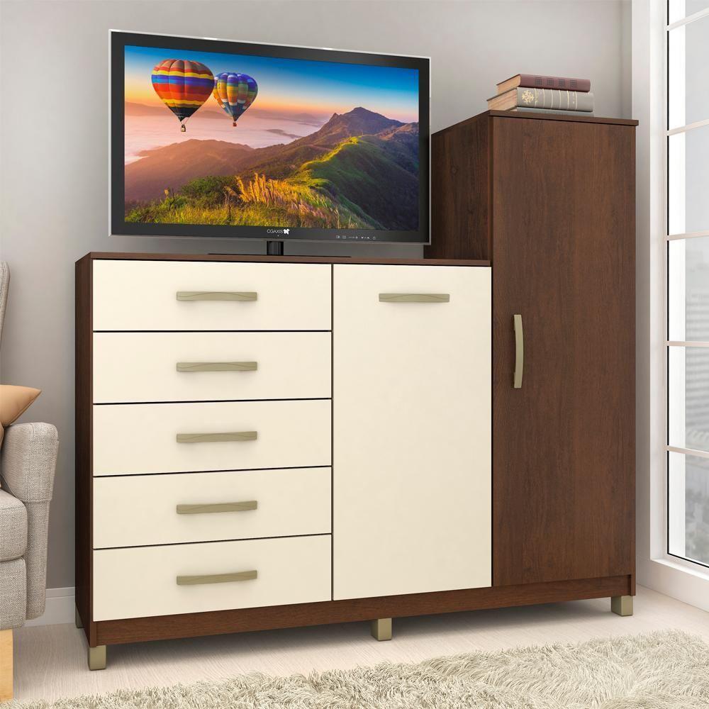 Comoda 2 Portas Com Cabideiro Co170 Rustico Champagne Fell Rustico Champagne