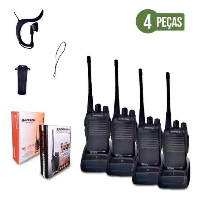 Miniatura Par De Rádio Walkie Talkie Bf 777S - Kit Com 4 Unidades -