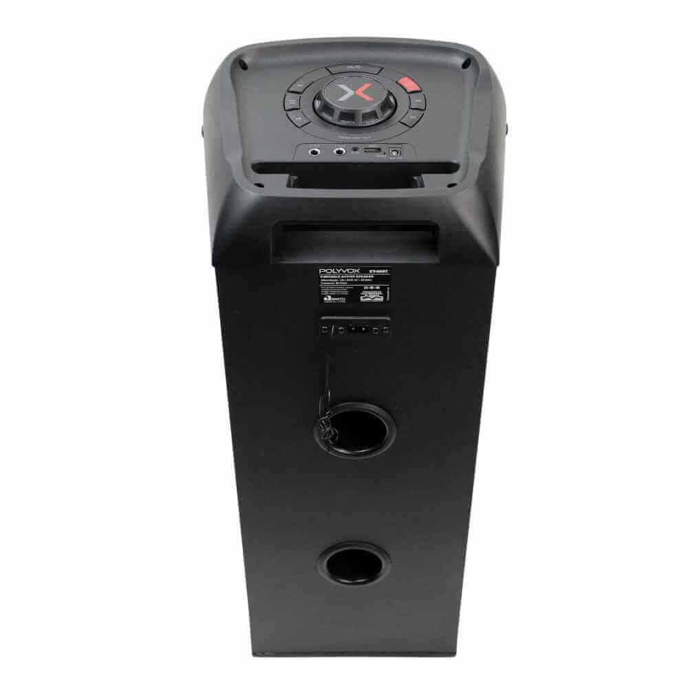 Miniatura Caixa Som Amplificada Bluetooth Full LED Torre 800W TWS Polyvox