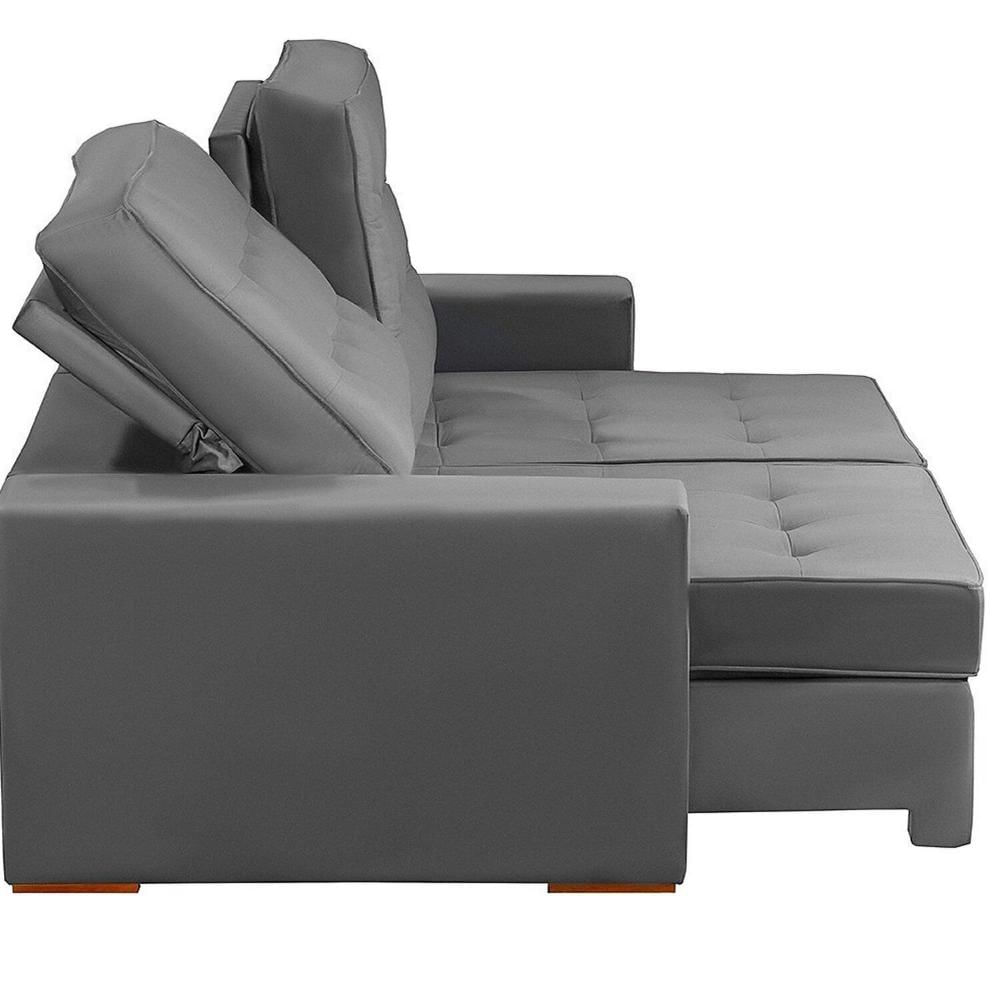 Sofá Curitiba Modular 3 Lugares 230cm Retrátil Reclinável Yescasa Cinza