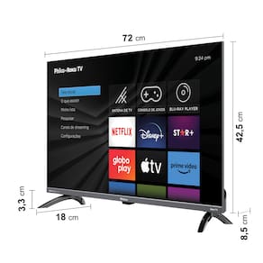Smart TV LED 32" Philco PTV32K34RKGB Roku TV, Dolby Audio e Processador Quad-Core, HDMI, USB e Wi-Fi