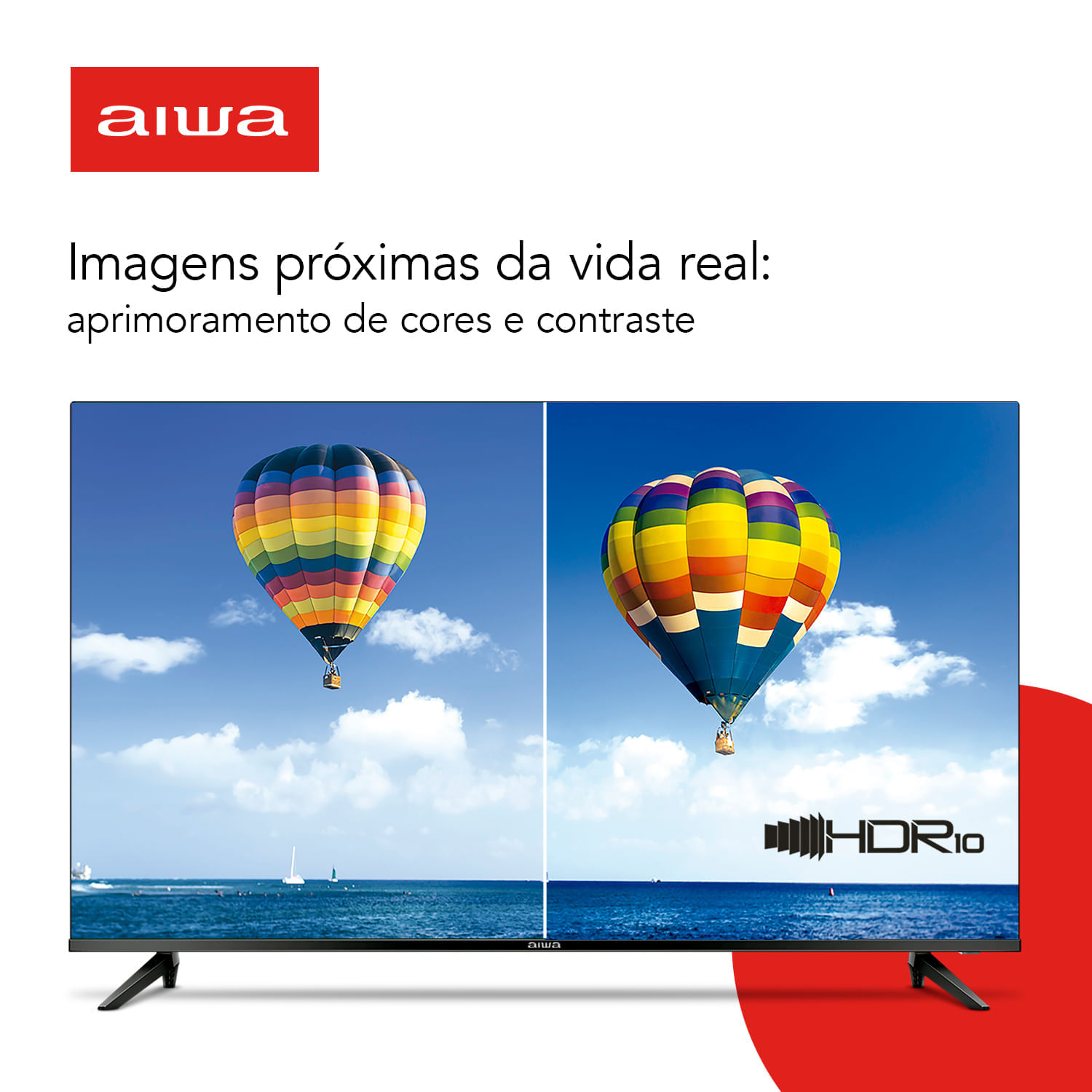 Smart TV AIWA 32” Android HD Borda Ultrafina HDR10 Dolby Áudio AWS-TV-32-BL-02-A TV 32 ANDROID BORD INF AWS-TV-32-BL-02-A