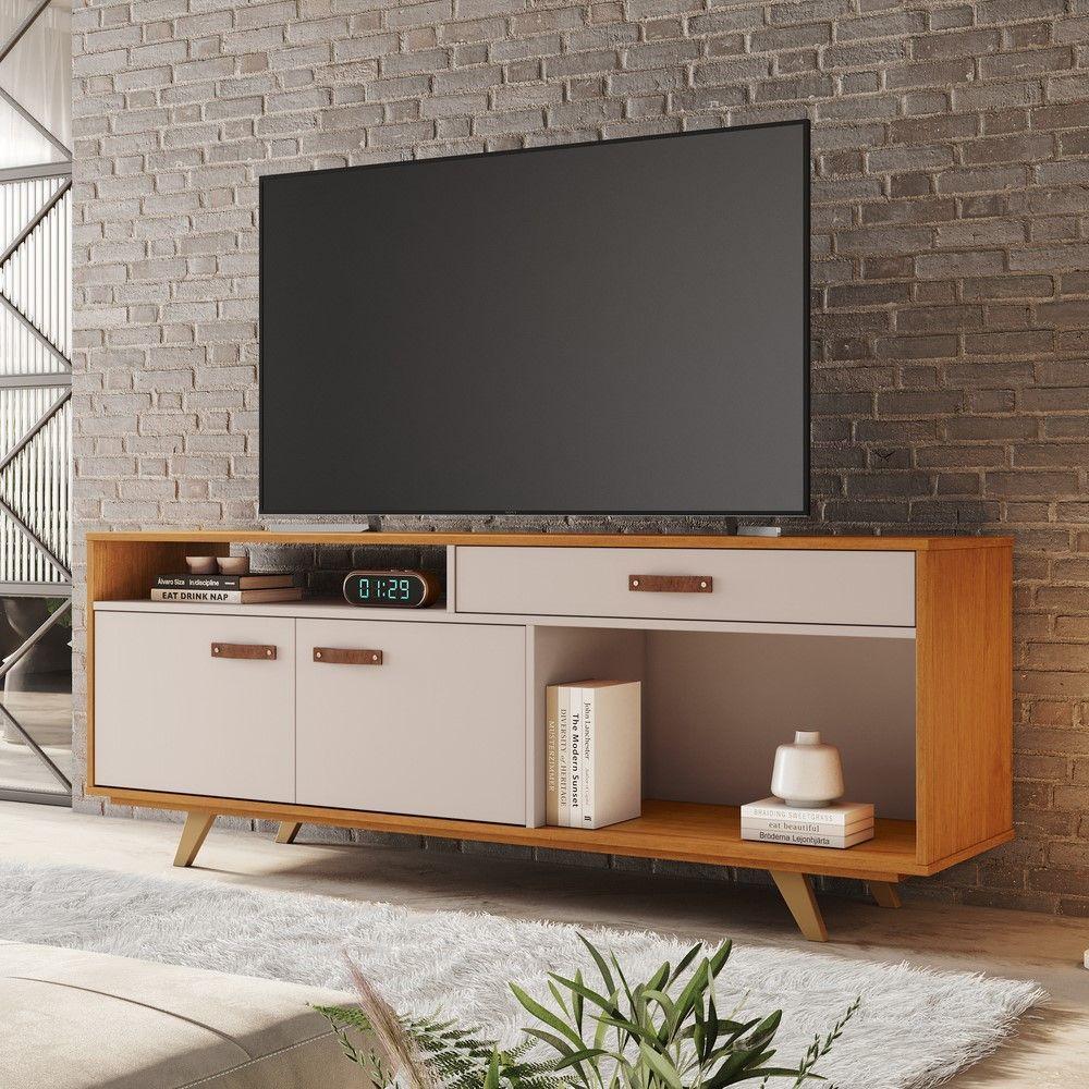 Miniatura Rack Para Tv Até 65 Polegadas Impar Jcm Movelaria Cinamomo/Off White