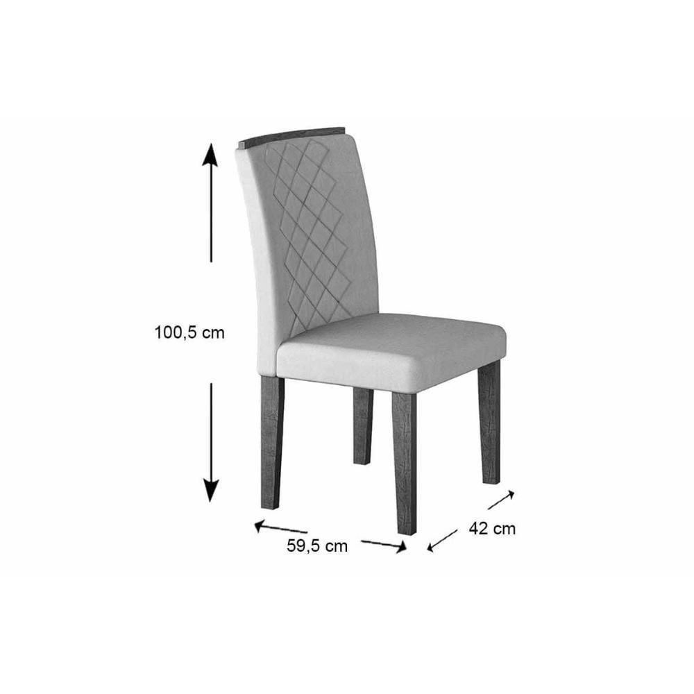 Miniatura Kit 2 Cadeiras Sala Jantar Jade 2 Un Imbuia-veludo Creme - Rufato