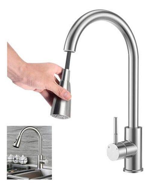 Miniatura Torneira Gourmet Misturador Monocomando Prata Escovado