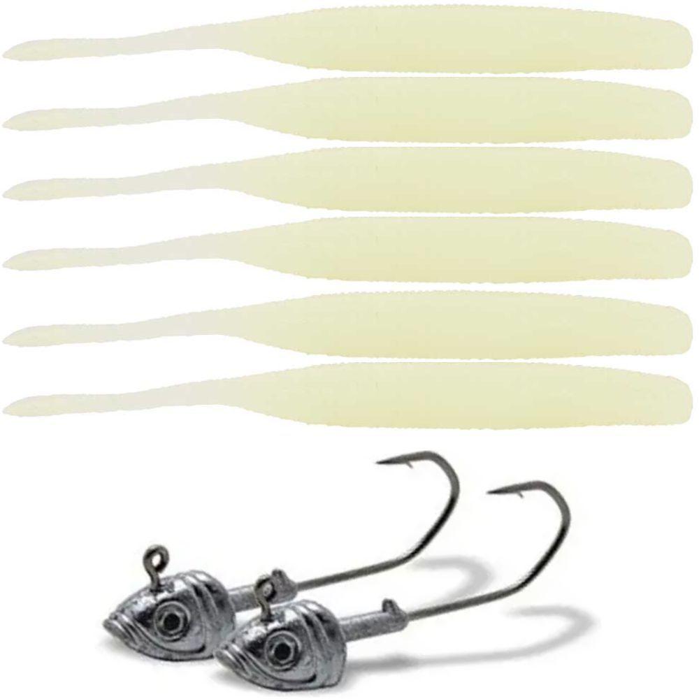 Miniatura Isca Soft Bait Maruri W182 6 Unid + 2 Anzol Jig Head W182 Cor 06
