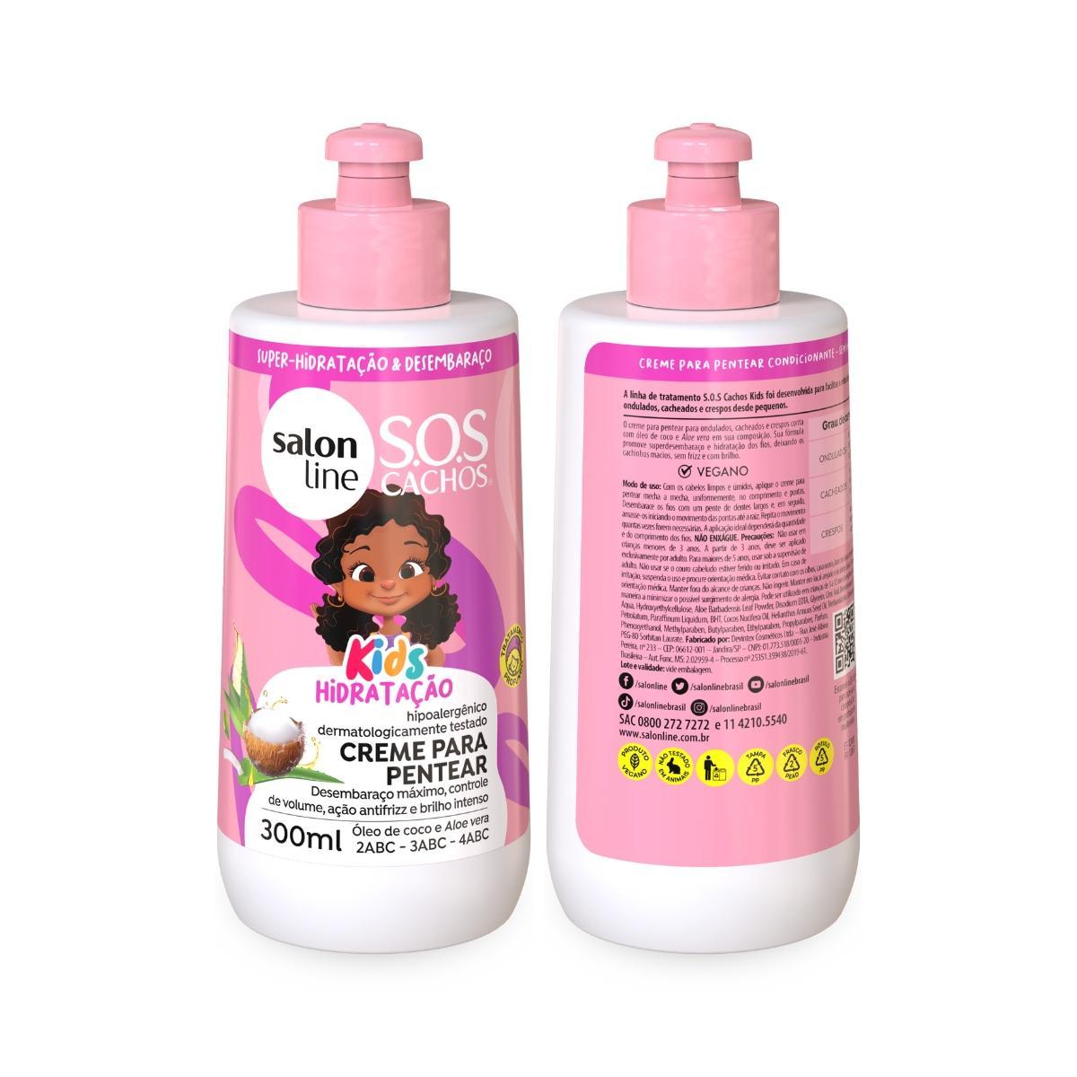 Miniatura Kit Shampoo + Condicionador + Creme Cachos Kids Salon Line