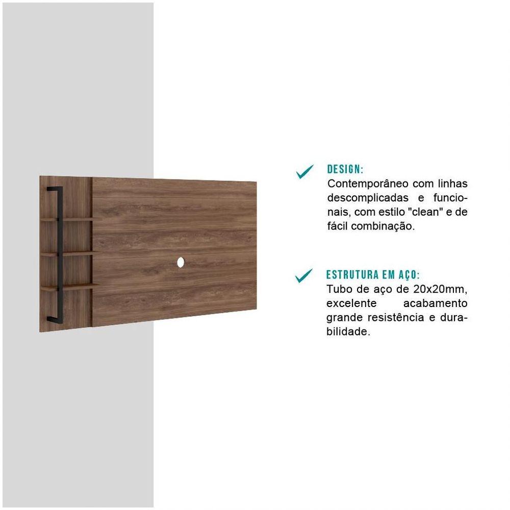 Painel Amazonas para Tv Até 50" Com Prateleiras Madeirado