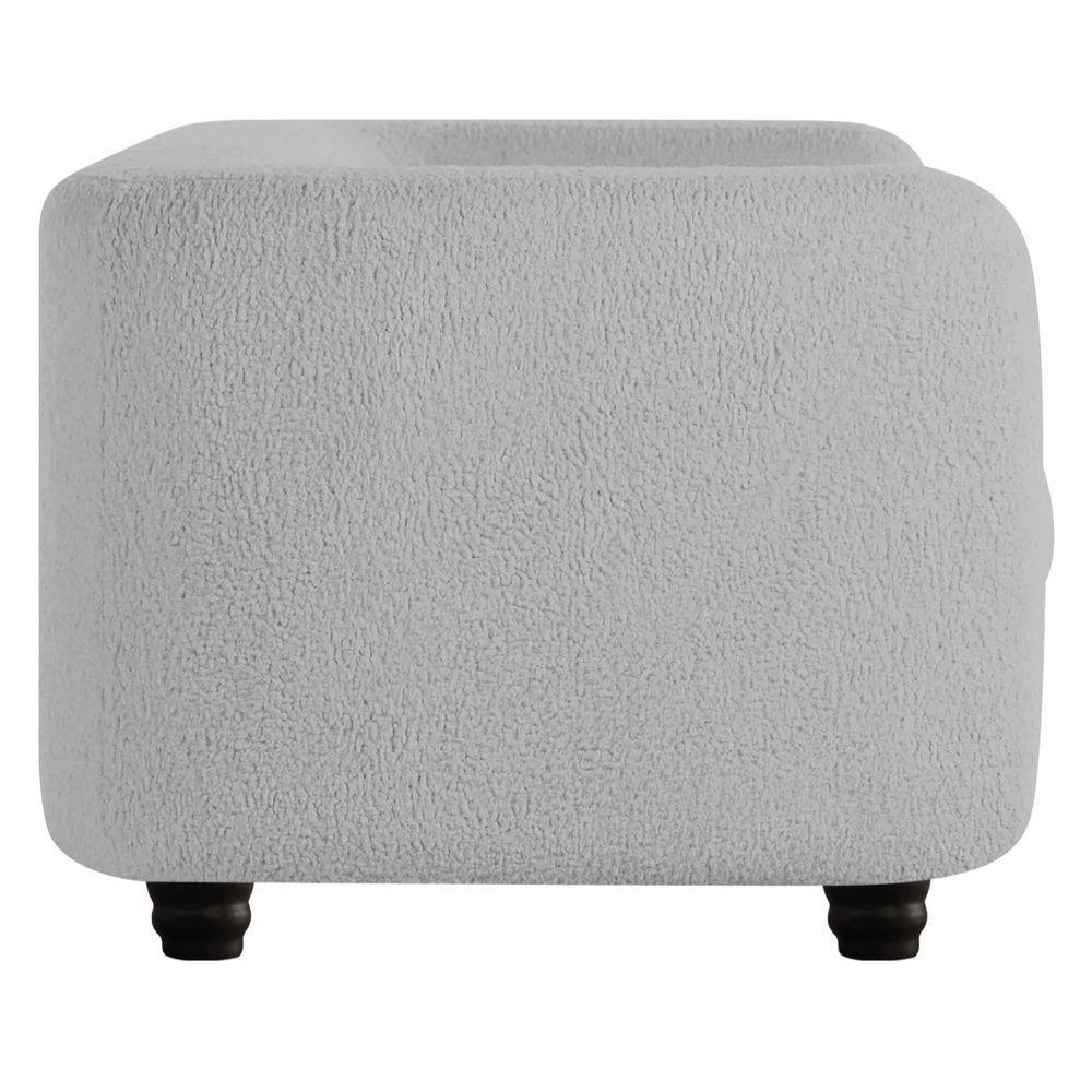 Miniatura Sofá 3 Lugares Luxo Recepção Escritorio Sala Veneza 200cm Linho Cor Cinza Claro