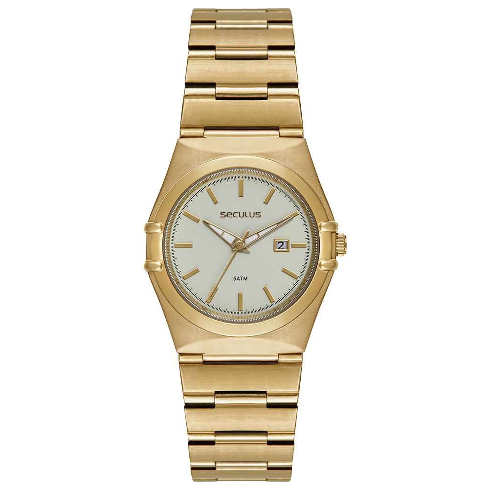Relógio Feminino Aço Vintage Dourado