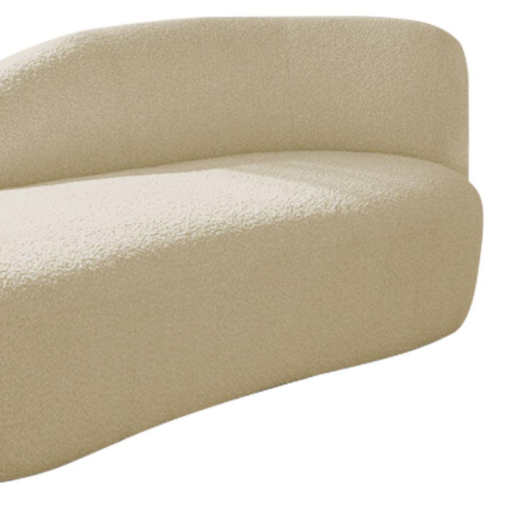 Miniatura Divã Recamier Curvo Luna 160cm Lado Esquerdo Suede Cor Bege