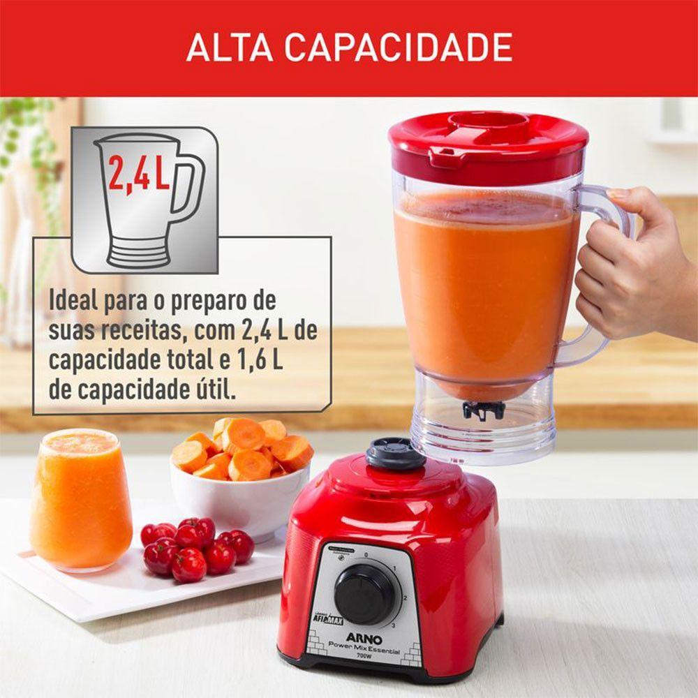 Miniatura Liquidificador Arno Power Mix Essential LQ18 700W Vermelho 110V