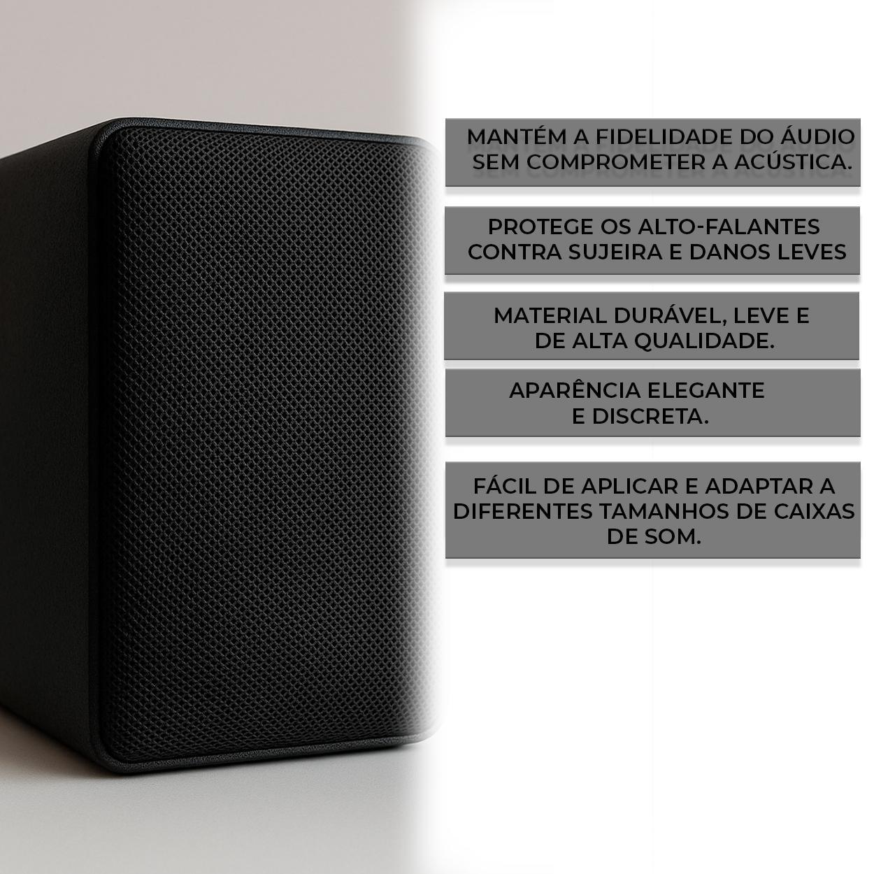 Tecido Ortofônico Preto P Telas De Caixas Desom 140Cmx100Cm