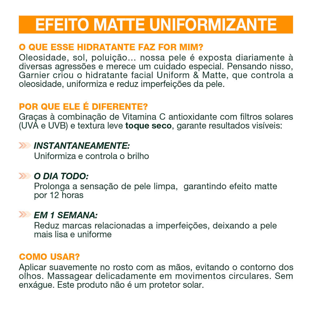 Miniatura Hidratante Facial Matte Garnier Skin Uniform&Matte 15g