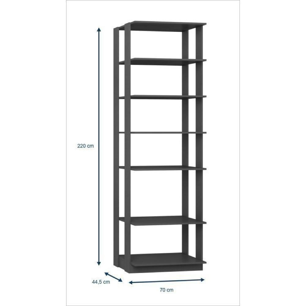 Guarda Roupa Closet 3 Gavetas e Prateleiras Be Mobiliário Grafite
