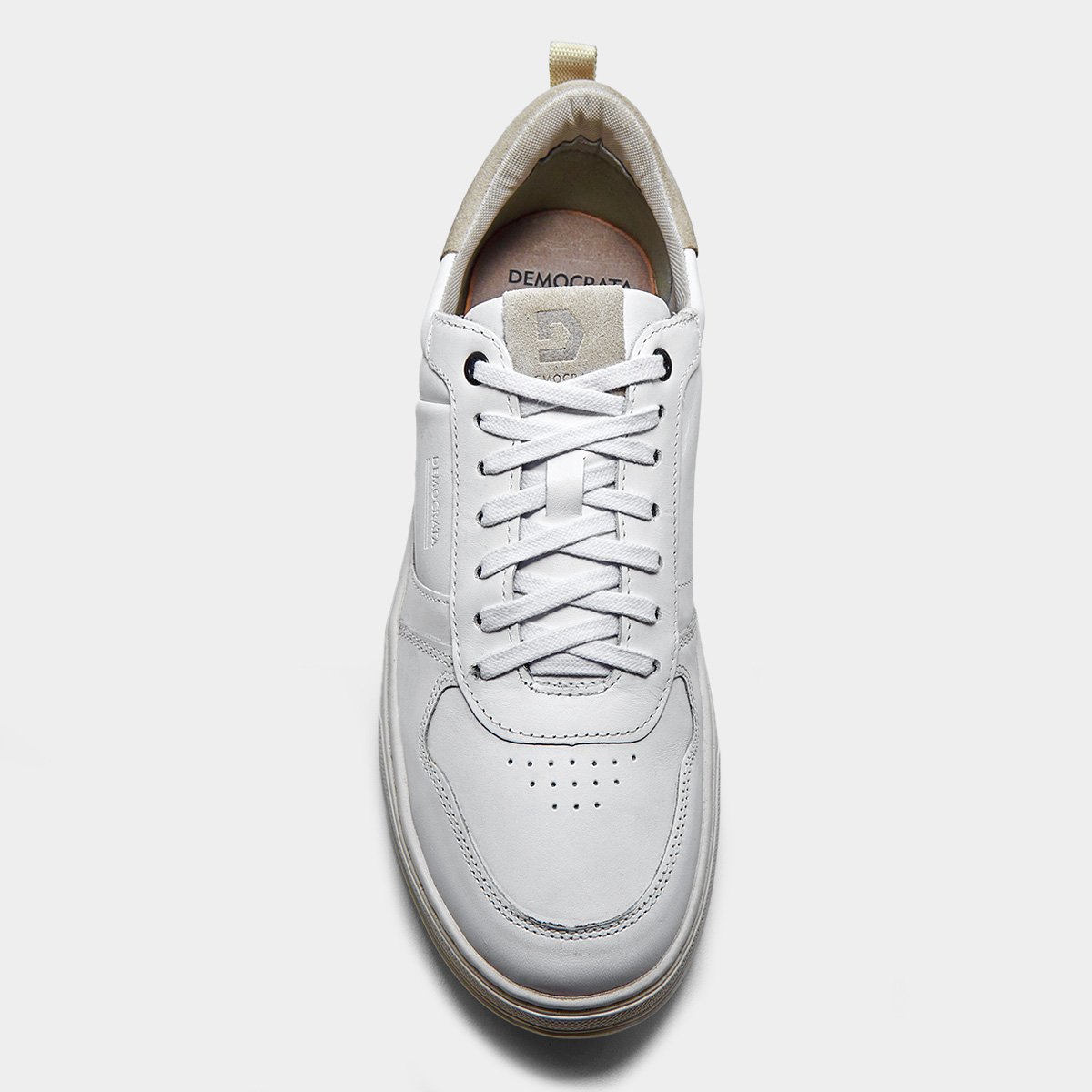 Miniatura Tênis Couro Democrata Denim Casual Masculino Branco - 38