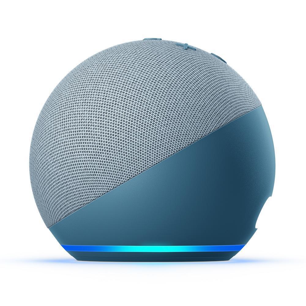 Miniatura Amazon Echo Dot 4 Geração Com Relógio e Alexa Azul