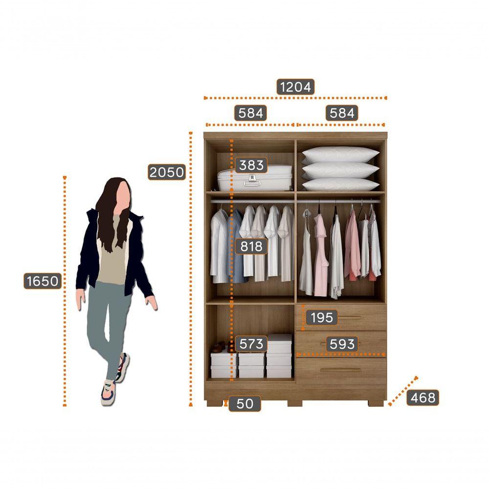 Miniatura Guarda Roupa Solteiro Com Pés 4 Portas 3 Gavetas Berlim-cumaru-fendi Móveis Novo Horizonte