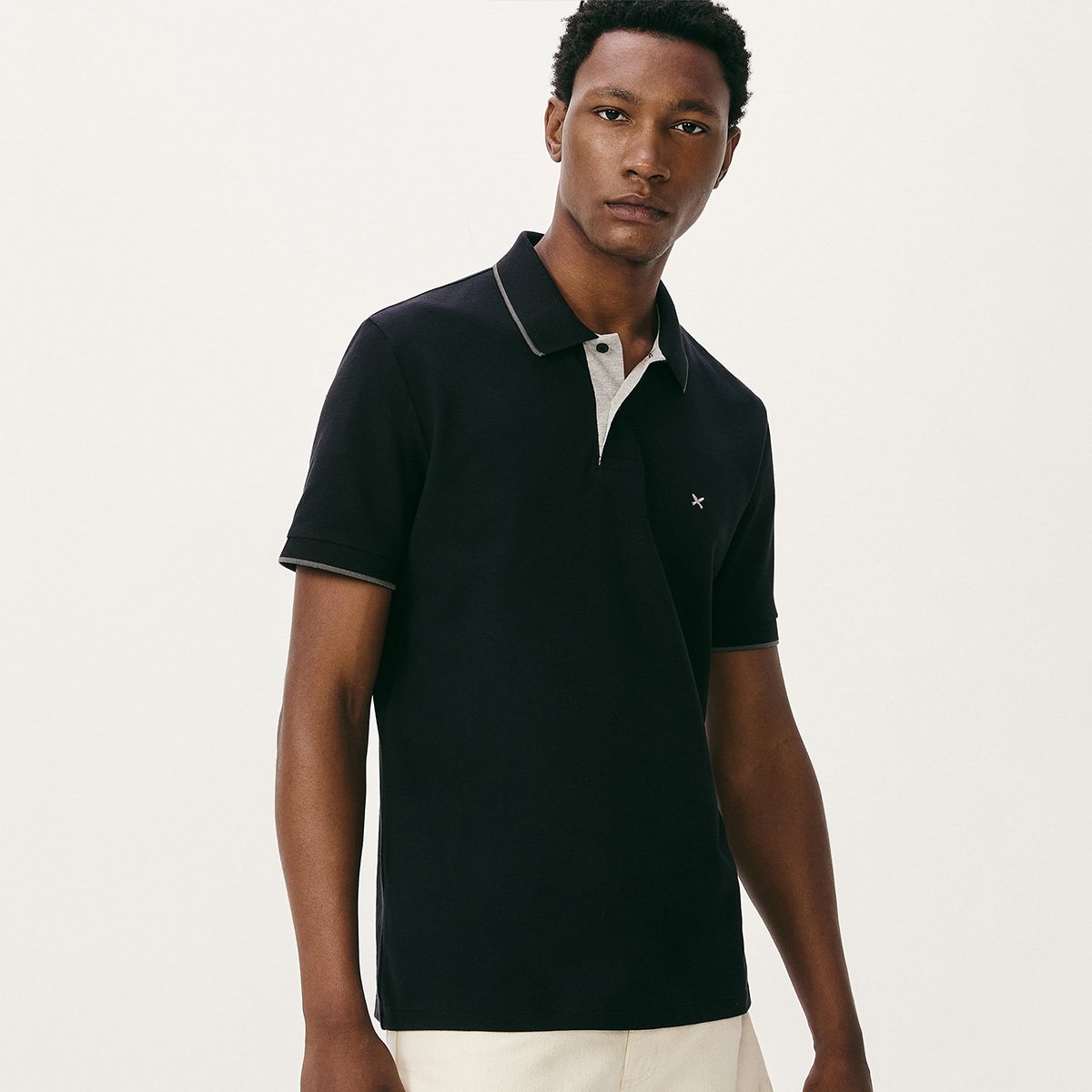 Miniatura Camisa Polo Hering Masculina Preto - EGG