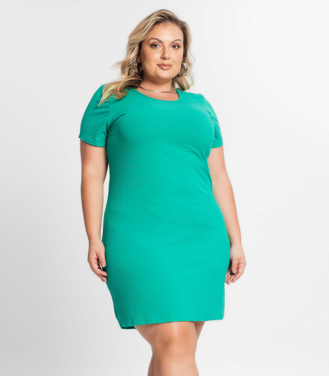 Miniatura Vestido Feminino Plus Size Secret Glam Verde Plus G1